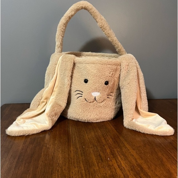 Plush Easter Bunny Basket Easter Basket for Kids Easter Egg Hunt Basket - Picture 3 of 14